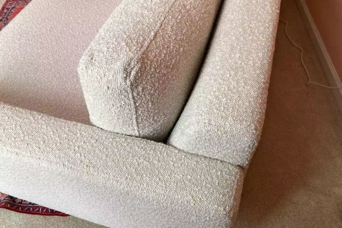 A close-up look at the texture of the Albany Park Lido sofa