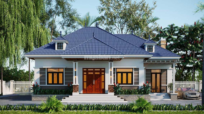 Mẫu nhà vườn 1 tầng mái thái phong cách hiện đại và sang trọng