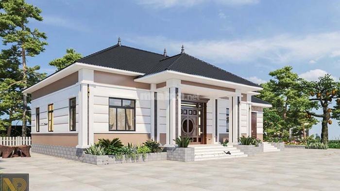 Thiết kế nhà vườn 1 tầng với mái Nhật thanh lịch và ấn tượng 