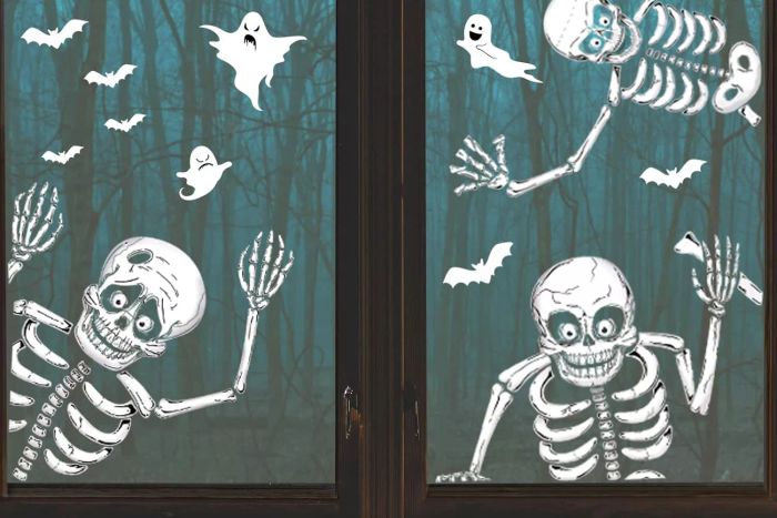 140-Piece Halloween Window Clings for Decoration