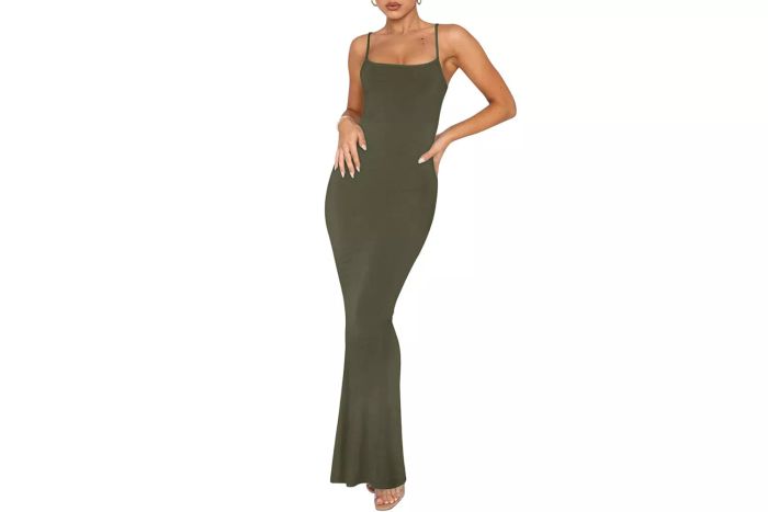REORIA Basic Lounge Slip Long Dress