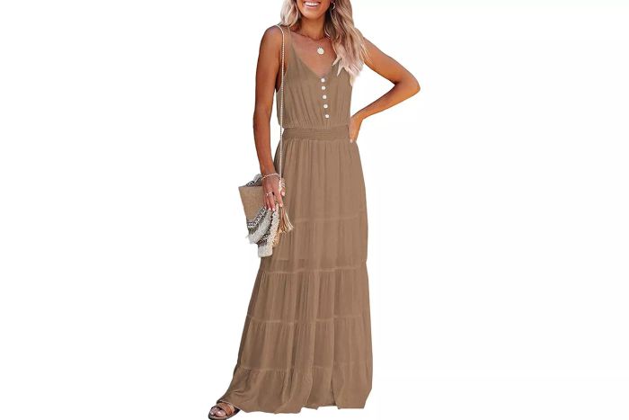 PRETTYGARDEN Dress Spaghetti Strap Maxi Sundress