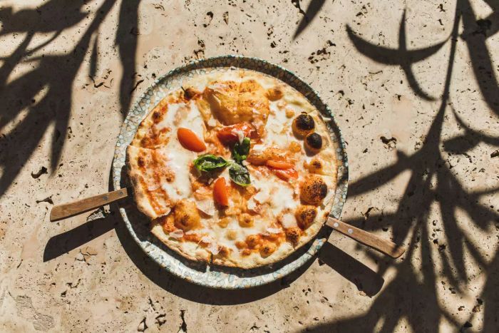 A classic Italian dish known for its comfort, flavor, and convenience. Often considered fast food but can be unhealthy. Set against a backdrop of natural daylight and soft shadows.