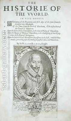 Portrait of Sir Walter Raleigh (1554-1618) – Title Page from *The Historie of the World* by Sir Walter Raleigh