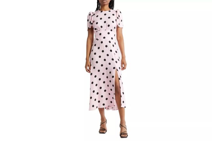 AFRM Jamie Print Open Back Short Sleeve Dress