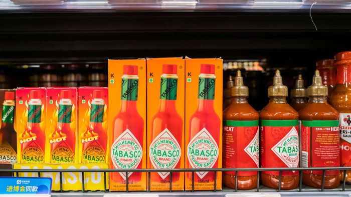 Tabasco hot sauce displayed in a supermarket...