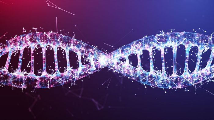 A depiction of a DNA helix.