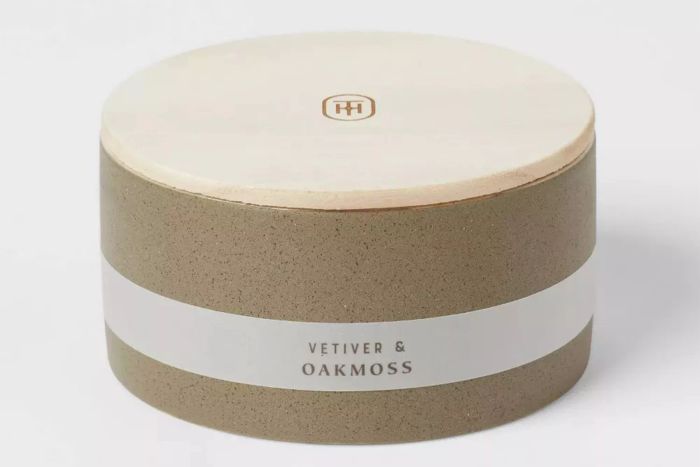 Target Threshold 3-Wick 1z Matte Textured Ceramic Candle with Wooden Wick