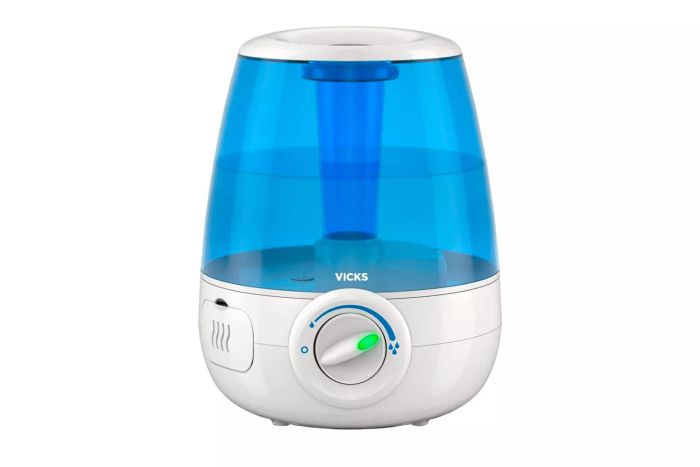 Vicks Filter-Free Ultrasonic Cool Mist Humidifier, designed for medium rooms with a 1.2-gallon tank. Perfect for baby and kids' rooms, bedrooms, and more.