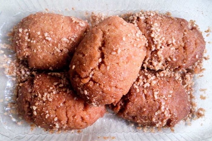 Traditional Greek melomakarona cookies.