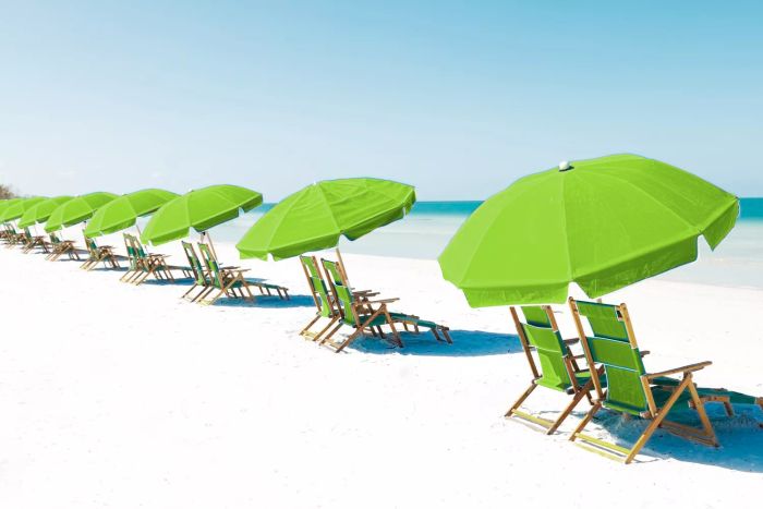 Brat green now dominates the scene, even showing up in beach umbrellas.
