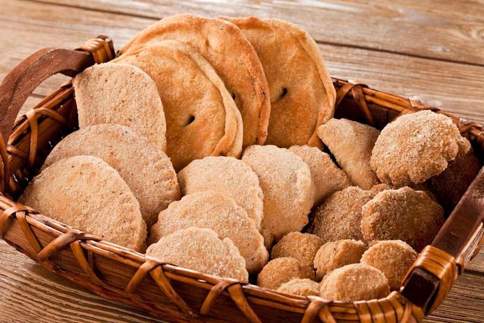 A basket filled with Mexican cookies.