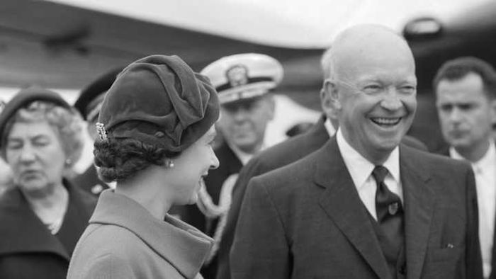 Queen Elizabeth II and President Eisenhower.