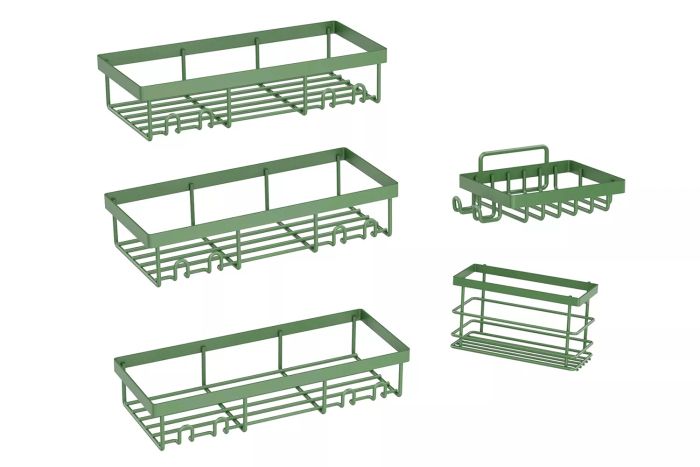 Moforoco Sage Green 5 Pack Shower Caddy Shelf Organizers