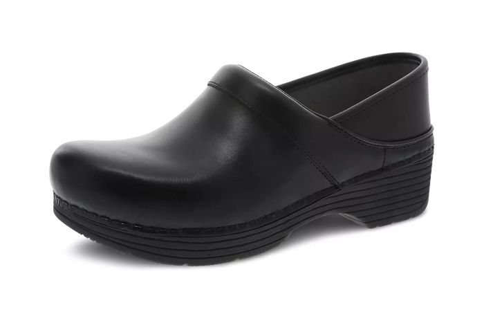 Dansko black clogs are known for their reliable quality and professional appeal.