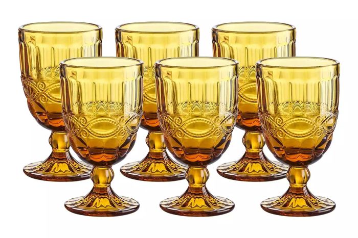 WHOLE HOUSEWARES Colored Amber Drinking Glasses
