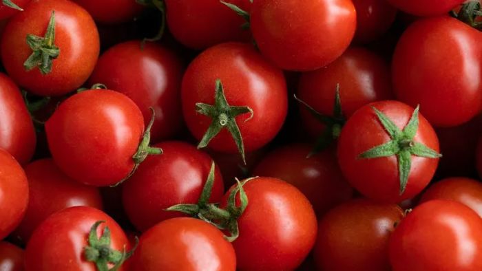 Bright red cherry tomatoes