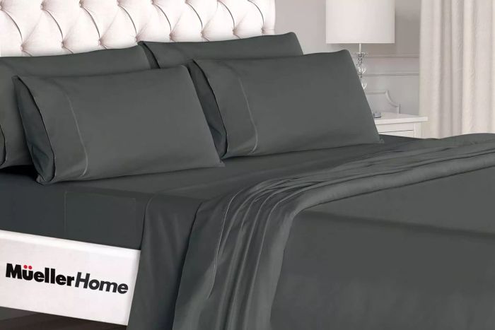 Mueller Ultratemp King Size Sheets Set, Ultra-Soft 1800, 6-Piece, Deep Pocket up to 16