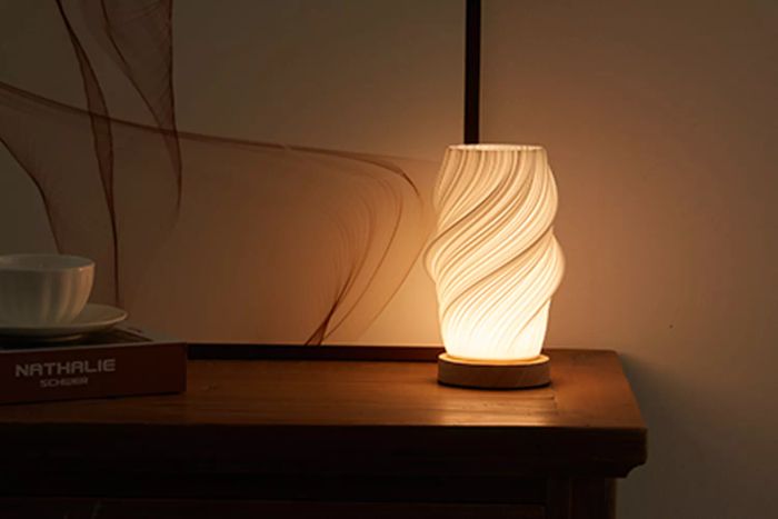 Dawnwake Bedside Lamp Featuring a Wooden Base