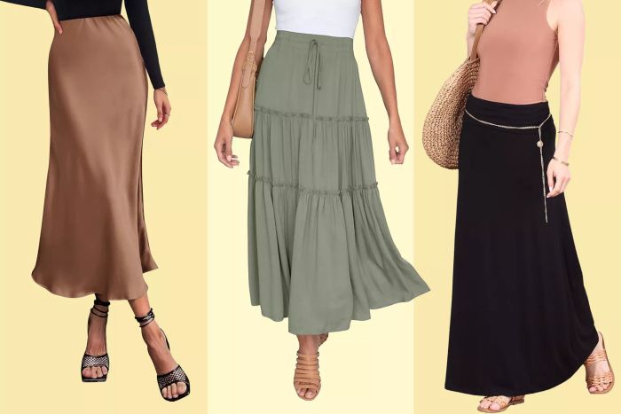 Maxi skirts are back in fashion this season, offering both comfort and style.