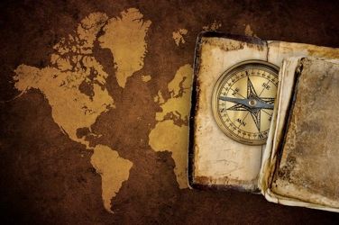 Geography-World Map Compass