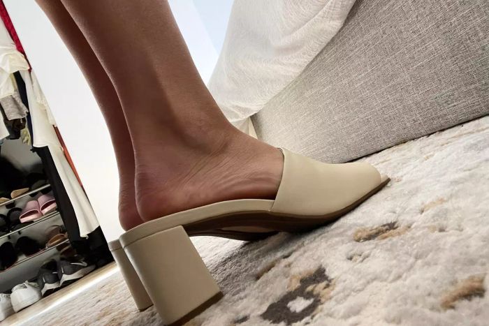 A close-up view of the Aerosoles Entree Shoe on someone’s feet