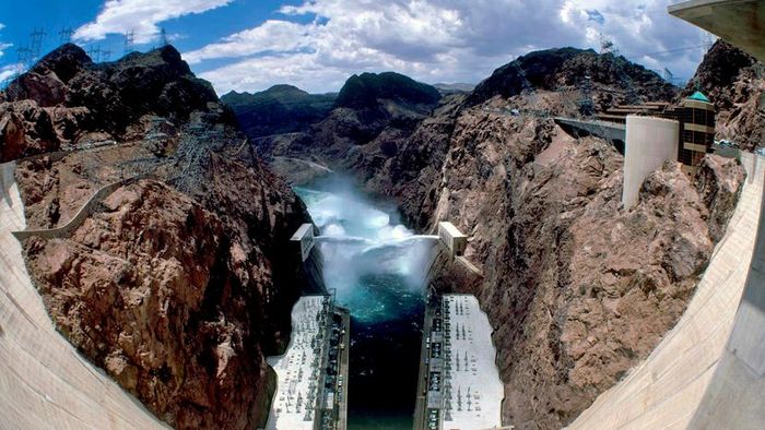 A breathtaking perspective from the top of the Hoover Dam.