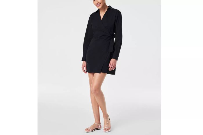 poplin wrap dress