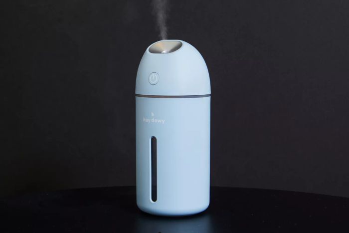 The Hey Dewy Wireless Facial Humidifier displayed on a black background