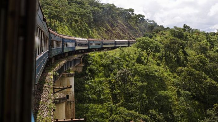 A railway system designed to traverse mountainous terrain using cables.