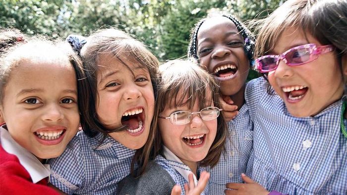 The laughter of schoolgirls
