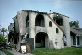 structure damaged by seismic activity