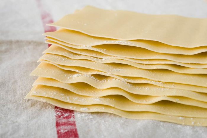 The history of pasta: a depiction of lasagne.