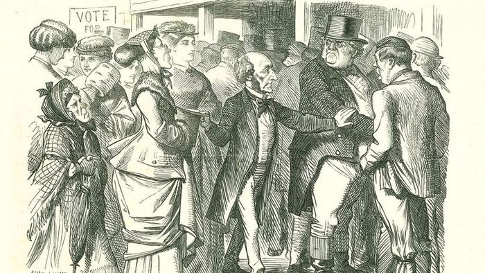 A cartoon of John Stuart Mill