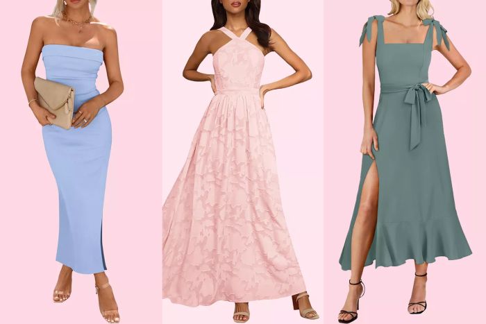 Affordable wedding guest dresses available for under $70.