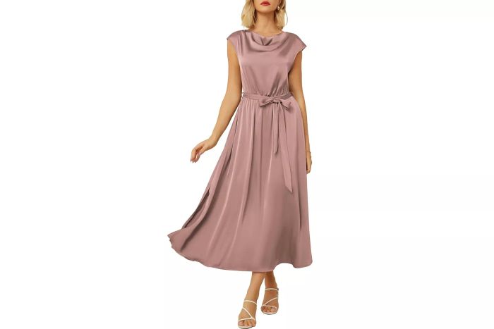 GRACE KARIN Satin Midi Dress