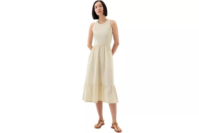 GAP Women's Mixed Media Midi Dress