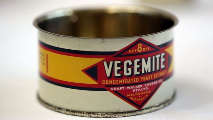 A retro tin of Vegemite showcased for display.