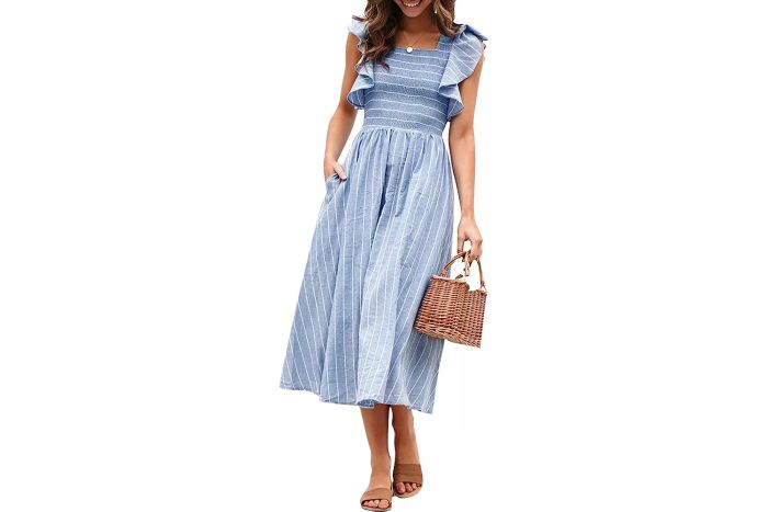 Miessial Women's Striped Linen Long Dress on Amazon Prime Day
