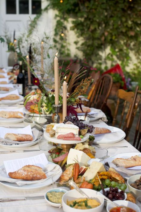 Table Decor Featuring Bread and Cheese