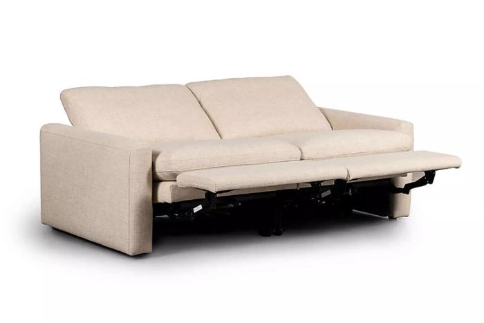 Crate & Barrel Tillery 2-Piece Antigo Natural Fabric Power Recliner Sofa