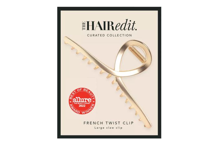 The Hair Edit French Twist Claw Clip - Large Gold Metal Loop Jaw Clip