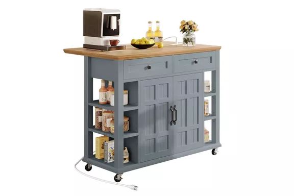 Brianny Rolling Kitchen Cart Island