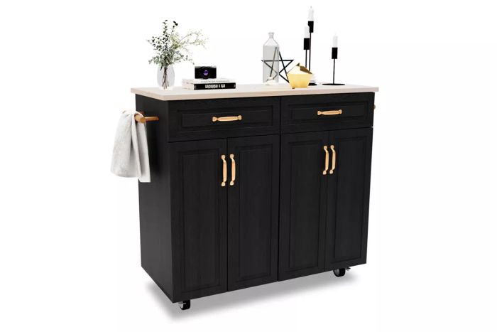 Yamiled Spacious Kitchen Island Cart with Wheels and Storage