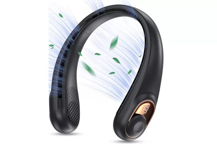 Click to expand view and explore 7 videos showcasing the upgraded bladeless neck fan, a portable cooling solution