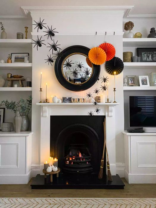 autumn fireplace mantel decorations
