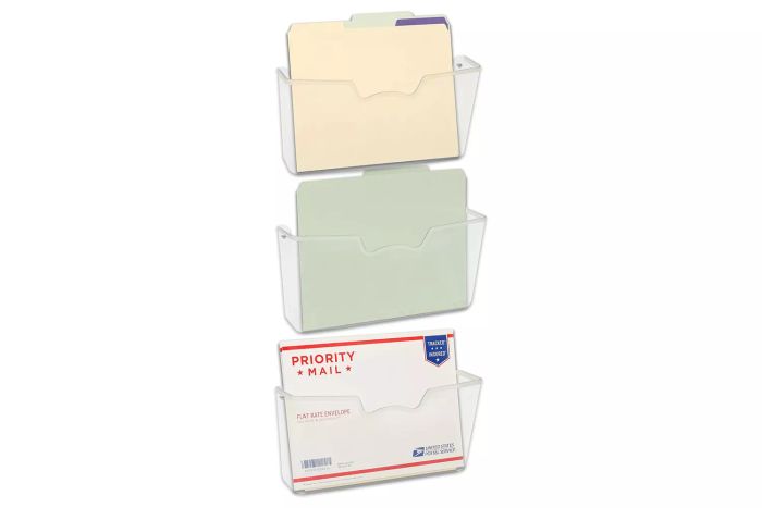 Simple Houseware 3-Pack Clear Single Pocket Wall Mount File Holder