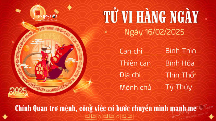 Tử vi ngày 16/02/2025 - Tuổi Tý