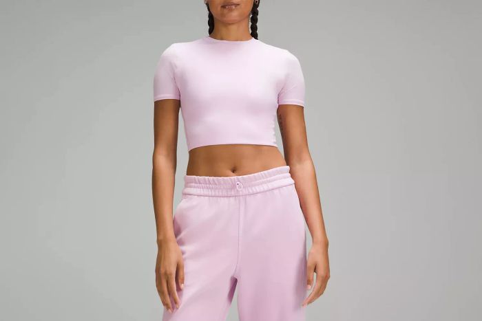 Wundermost Ultra-Soft Nulu Crewneck Cropped T-Shirt