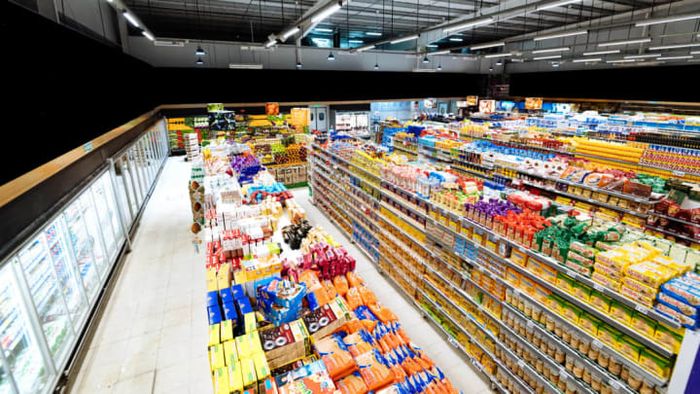 Grocery stores often avoid allowing natural light inside, choosing to maintain a controlled, artificial environment throughout.